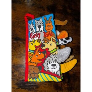 Jellycat Puppy Tails Soft Cloth Book Anne Wilkinson Sensory Baby Toy Plush